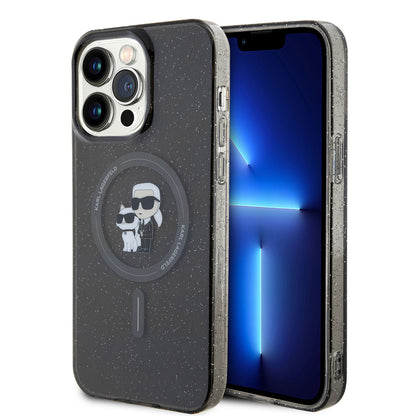 MagSafe tok Apple iPhone 15 Pro Max-hoz, Karl Lagerfeld, Glitter, Fekete