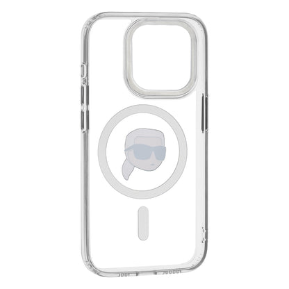 MagSafe tok Apple iPhone 15 Pro Max-hez, Karl Lagerfeld, IML Metal Karl's Head, Fehér