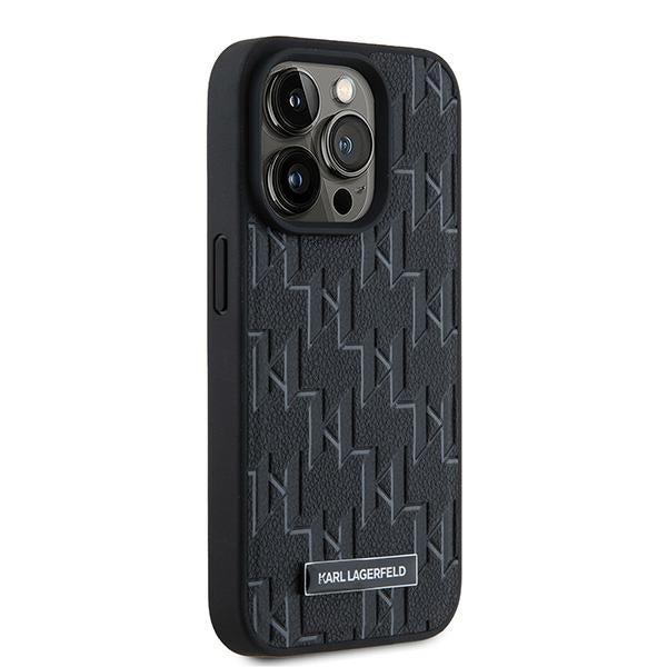 MagSafe tok Apple iPhone 15 Pro Max-hoz, Karl Lagerfeld, Monogram Metal Logo, Fekete