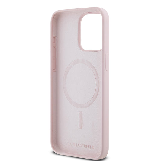 MagSafe Case for Apple iPhone 15 Pro Max, Karl Lagerfeld, Silicone Ring Karl & Choupette, Pink