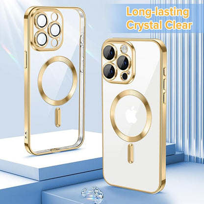 MagSafe tok Apple iPhone 15 Pro Max-hoz, Techsuit, Luxury Crystal, Arany