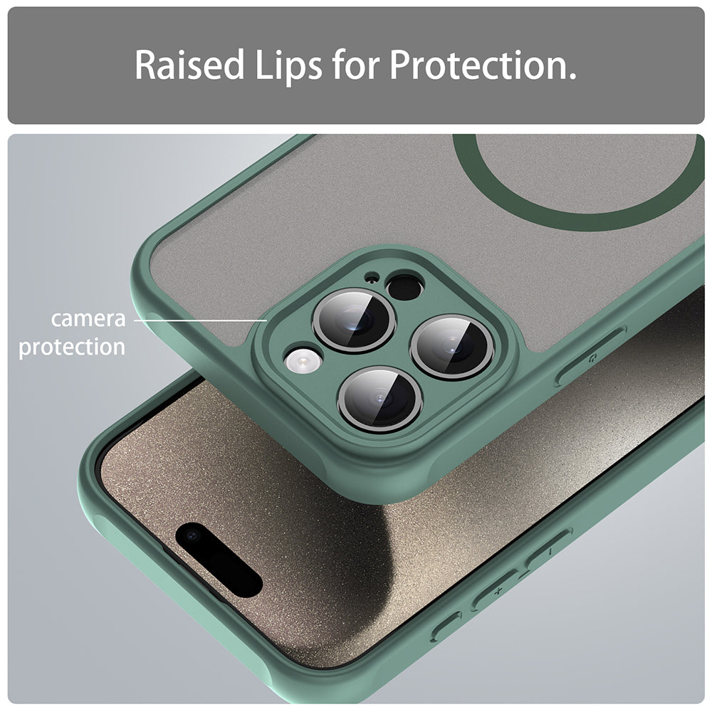 MagSafe tok Apple iPhone 15 Pro-hoz, Techsuit, HaloFrost II, Zöld