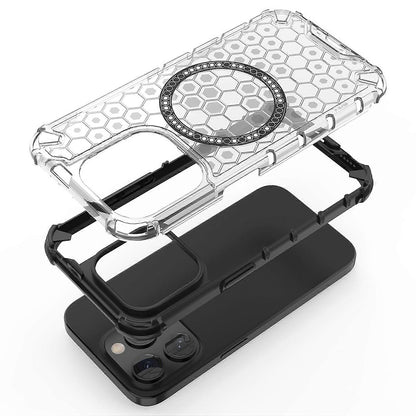 MagSafe tok Apple iPhone 15 Pro-hoz, Techsuit, HoneyComb Shield, Fehér