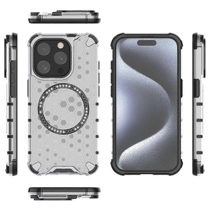 MagSafe tok Apple iPhone 15 Pro-hoz, Techsuit, HoneyComb Shield, Fehér