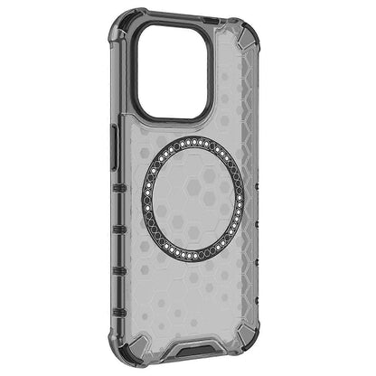 MagSafe tok Apple iPhone 15 Pro-hoz, Techsuit, HoneyComb Shield, Fekete