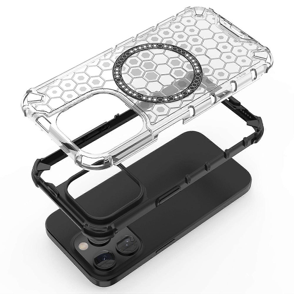 MagSafe tok Apple iPhone 15 Pro-hoz, Techsuit, HoneyComb Shield, Fekete
