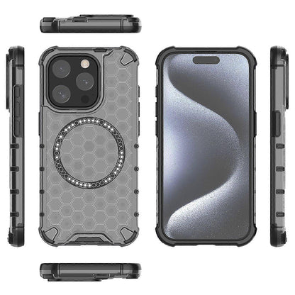 MagSafe tok Apple iPhone 15 Pro-hoz, Techsuit, HoneyComb Shield, Fekete