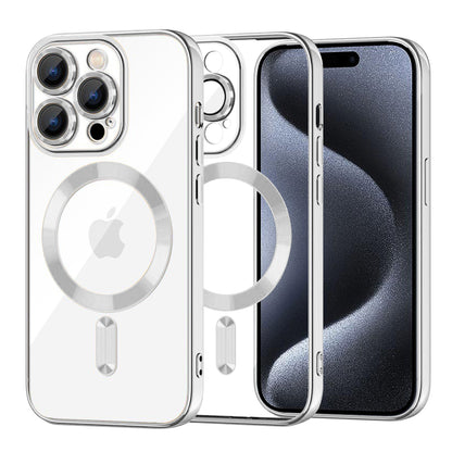 MagSafe tok Apple iPhone 15 Pro-hoz, Techsuit, Luxury Crystal, Ezüst