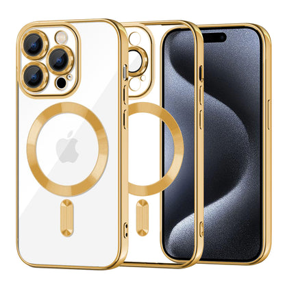 MagSafe Case for Apple iPhone 15 Pro, Techsuit, Luxury Crystal, Gold