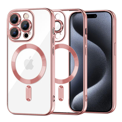 MagSafe tok Apple iPhone 15 Pro-hoz, Techsuit, Luxury Crystal, Rózsaszín