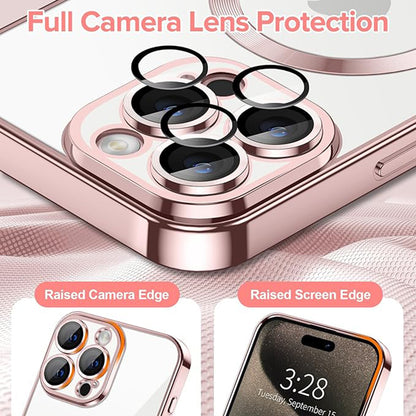 MagSafe tok Apple iPhone 15 Pro-hoz, Techsuit, Luxury Crystal, Rózsaszín