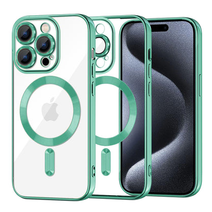MagSafe tok Apple iPhone 15 Pro-hoz, Techsuit, Luxury Crystal, Világos zöld