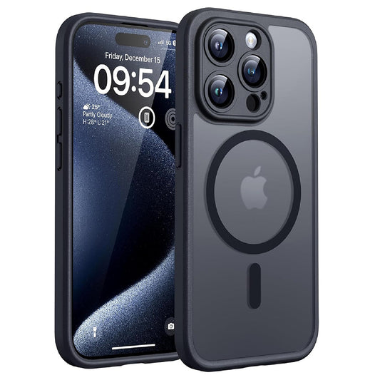MagSafe tok Apple iPhone 15 Pro-hoz, Techsuit, PureFrost, Fekete Szatén