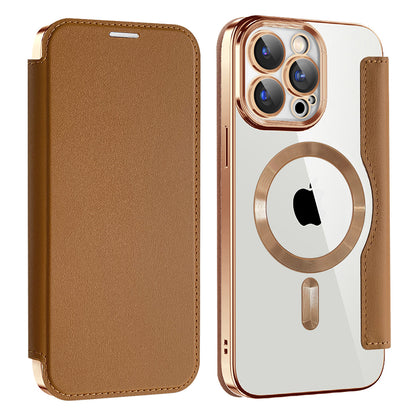 MagSafe tok Apple iPhone 15 Pro-hoz, Techsuit, SmartMag Book, Barna