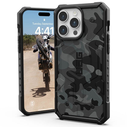 MagSafe tok Apple iPhone 15 Pro-hoz, Urban Armor Gear, Pathfinder SE Midnight Camo, Álcázás
