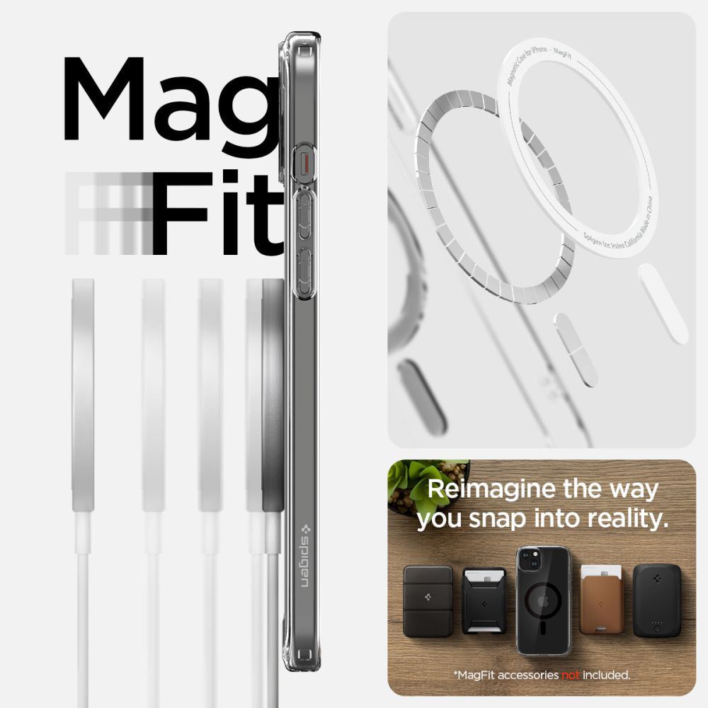 MagSafe tok Apple iPhone 15-höz, Spigen, Ultra Hybrid, Fekete ACS06803