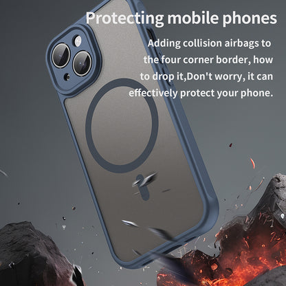 MagSafe tok Apple iPhone 15-höz, Techsuit, HaloFrost II, Tengerészkék
