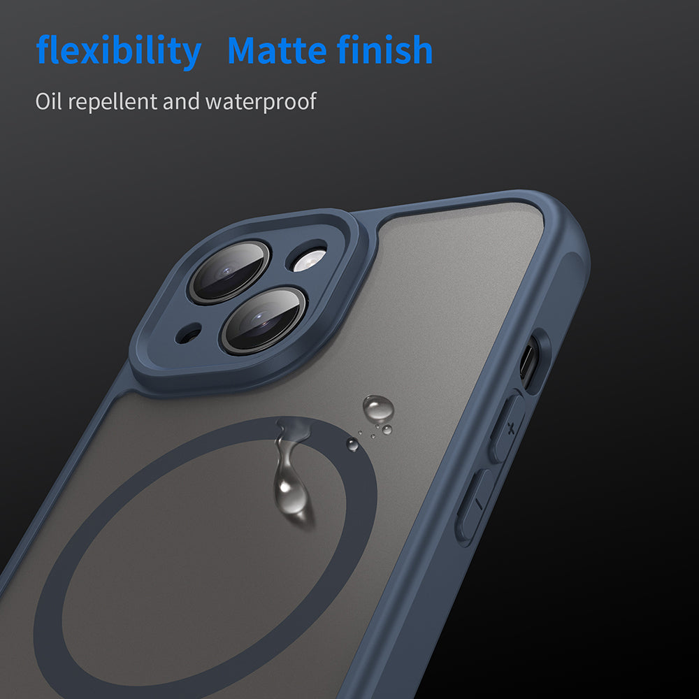 MagSafe tok Apple iPhone 15-höz, Techsuit, HaloFrost II, Tengerészkék