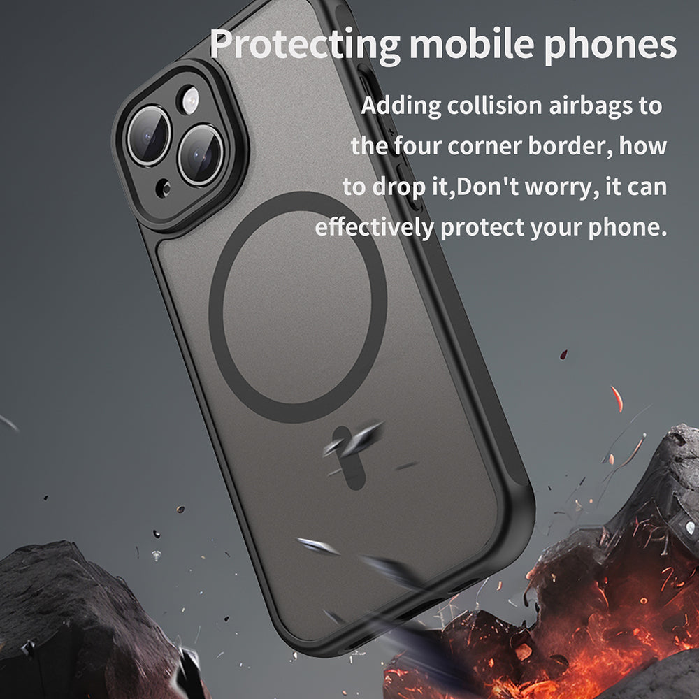 MagSafe tok Apple iPhone 15-höz, Techsuit, HaloFrost II, Fekete