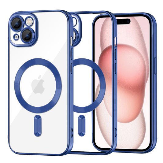 MagSafe tok Apple iPhone 15-höz, Techsuit, Luxury Crystal, Sötétkék