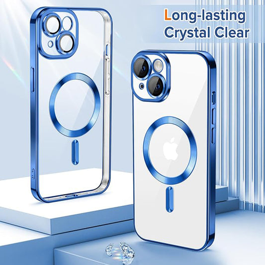 MagSafe tok Apple iPhone 15-höz, Techsuit, Luxury Crystal, Sötétkék