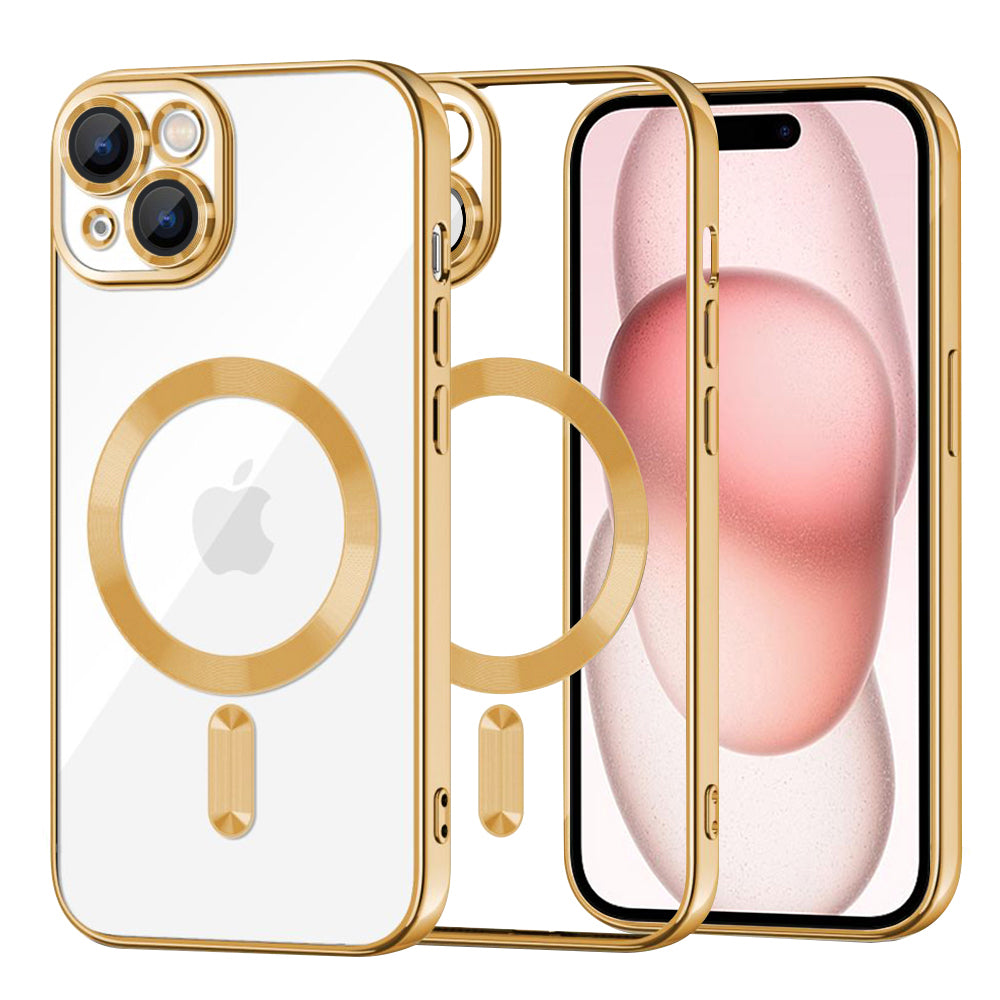 MagSafe tok Apple iPhone 15-höz, Techsuit, Luxury Crystal, Arany