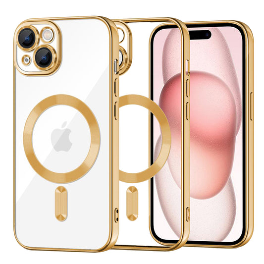 MagSafe tok Apple iPhone 15-höz, Techsuit, Luxury Crystal, Arany