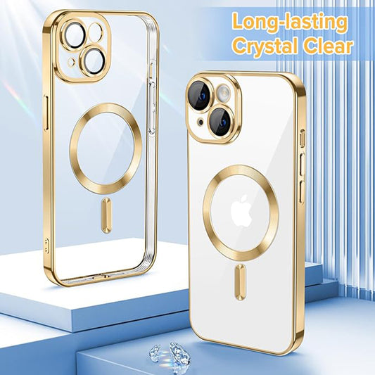 MagSafe tok Apple iPhone 15-höz, Techsuit, Luxury Crystal, Arany
