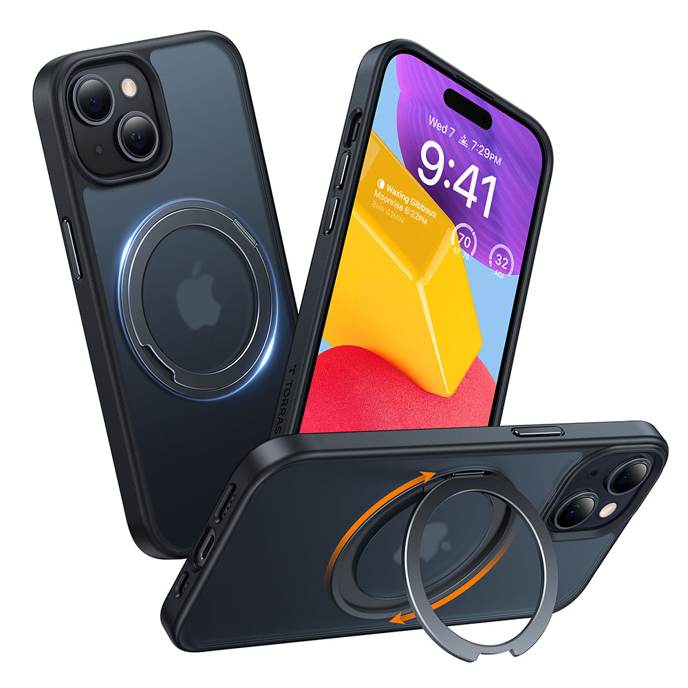 MagSafe tok Apple iPhone 15-höz, Torras, Ostand Pro, Fekete