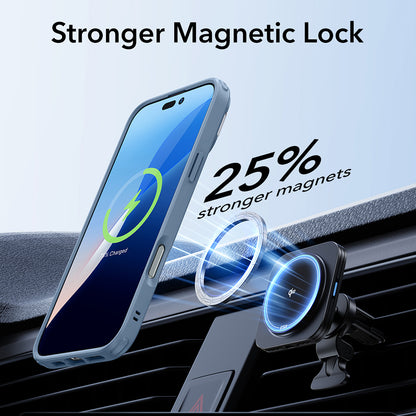 MagSafe tok Apple iPhone 16-hoz, ESR, Classic Hybrid Kickstand, Átlátszó Kék