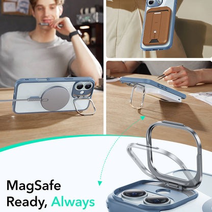 MagSafe tok Apple iPhone 16-hoz, ESR, Classic Hybrid Kickstand, Átlátszó Kék