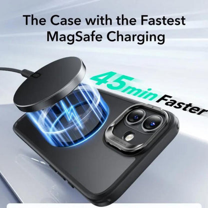 MagSafe tok Apple iPhone 16-hoz, ESR, Classic Hybrid Kickstand Slide, Szatén Fekete
