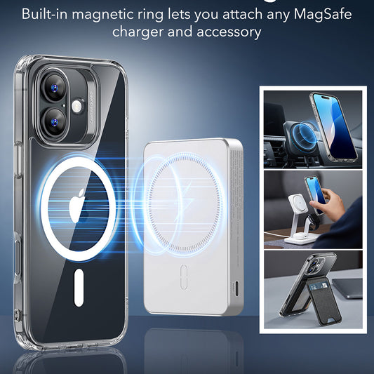 MagSafe tok Apple iPhone 16-hoz, ESR, Classic Hybrid, Átlátszó