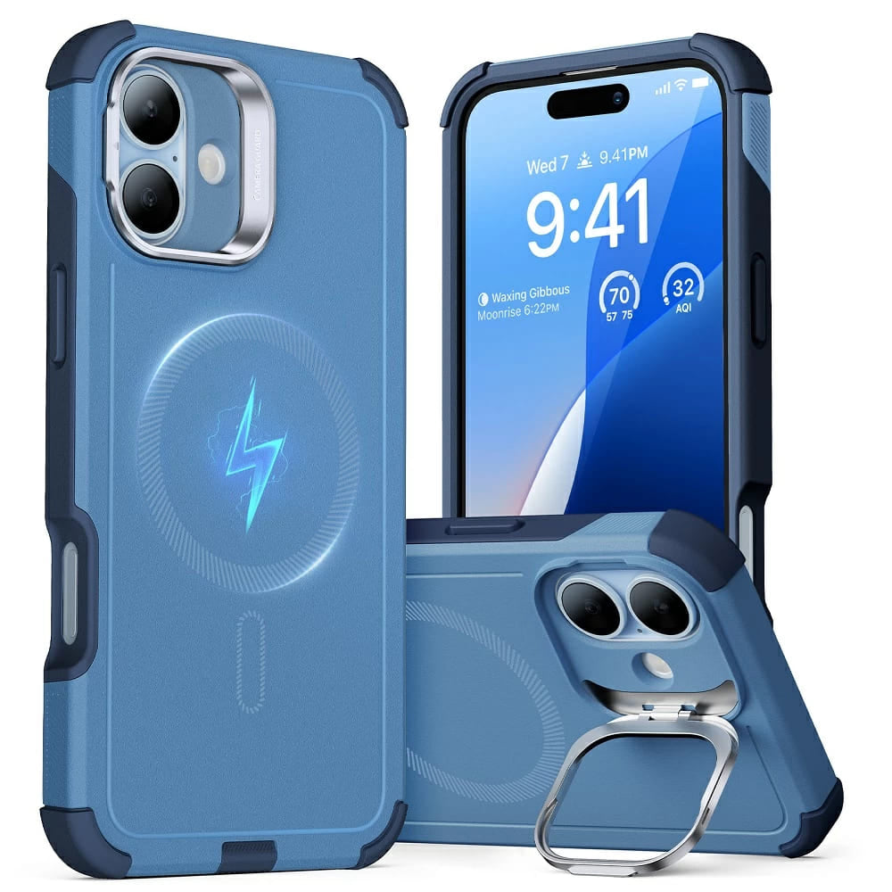 MagSafe tok Apple iPhone 16-hoz, ESR, Cyber Armor Kickstand, Kék