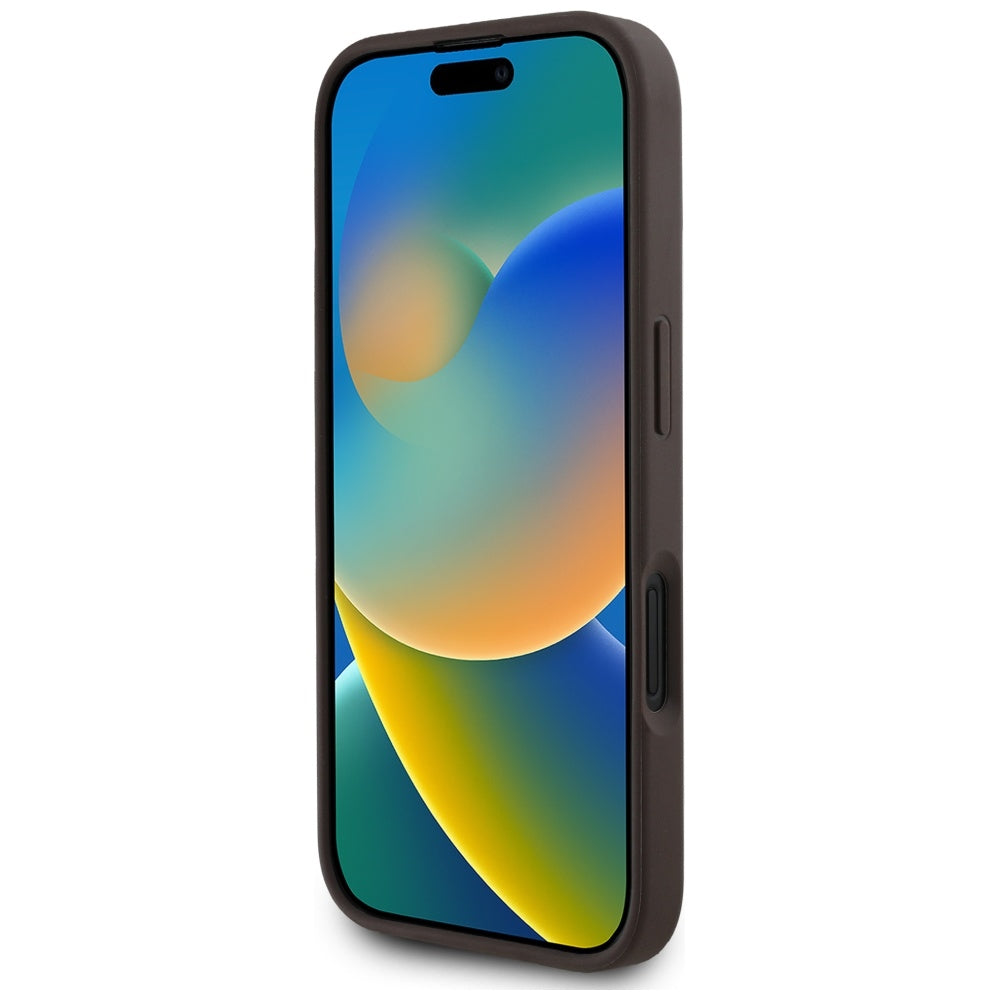 MagSafe tok Apple iPhone 16-hoz, Guess, 4G Circle Classic Logo, Barna