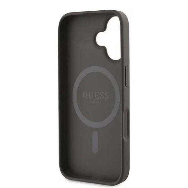 MagSafe tok Apple iPhone 16-hoz, Guess, 4G Ring Classic Logo, Barna