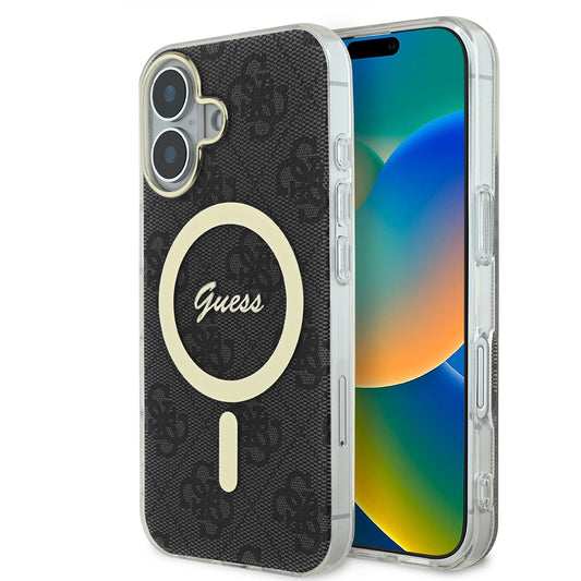 MagSafe tok Apple iPhone 16-hoz, Guess, IML 4G, Fekete