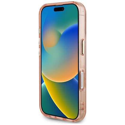 MagSafe tok Apple iPhone 16-hoz, Guess, IML Glitter 4G Circle Triangle, Rózsaszín