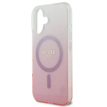 MagSafe tok Apple iPhone 16-hoz, Guess, IML Glitter Gradient, Barna