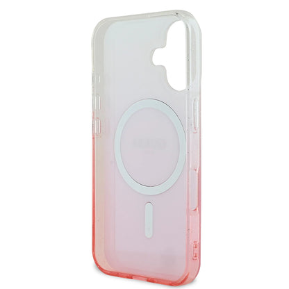 MagSafe tok Apple iPhone 16-hoz, Guess, IML Glitter Gradient, Barna