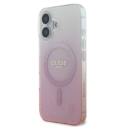 MagSafe tok Apple iPhone 16-hoz, Guess, IML Glitter Gradient, Rózsaszín