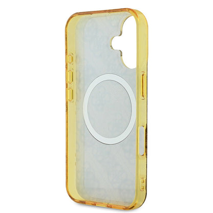 MagSafe tok Apple iPhone 16-hoz, Guess, IML Peony On 4G Background, Barna