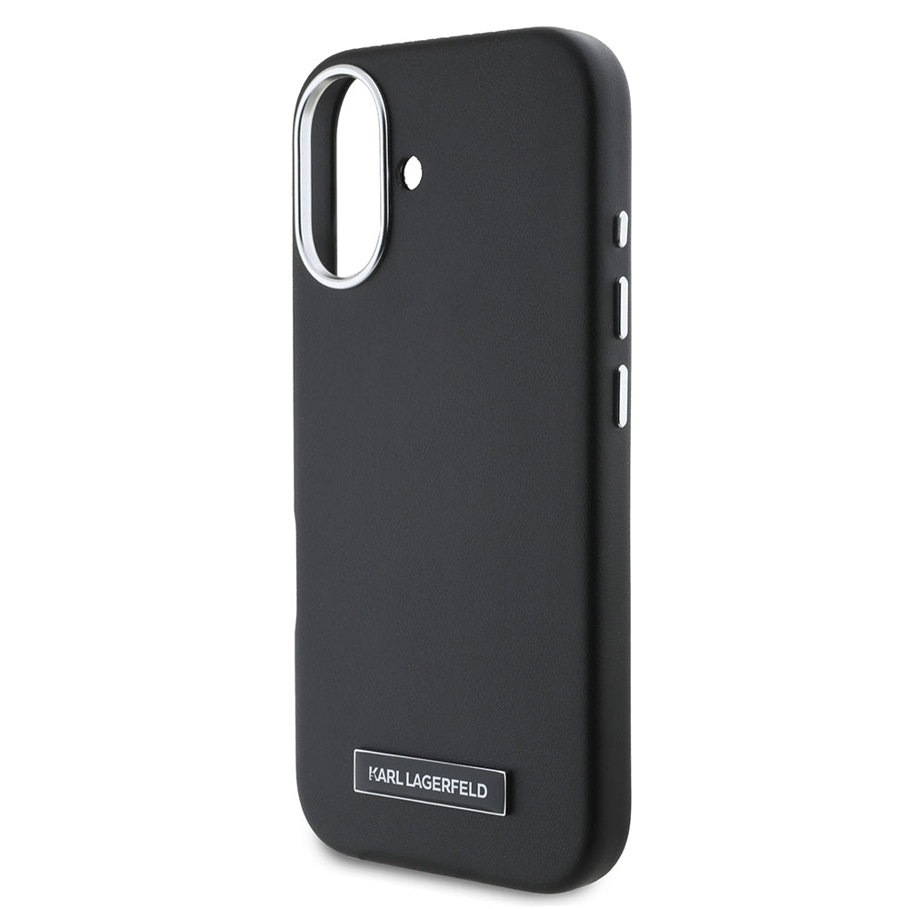 MagSafe tok Apple iPhone 16-hoz, Karl Lagerfeld, FW Metal Plate, Fekete