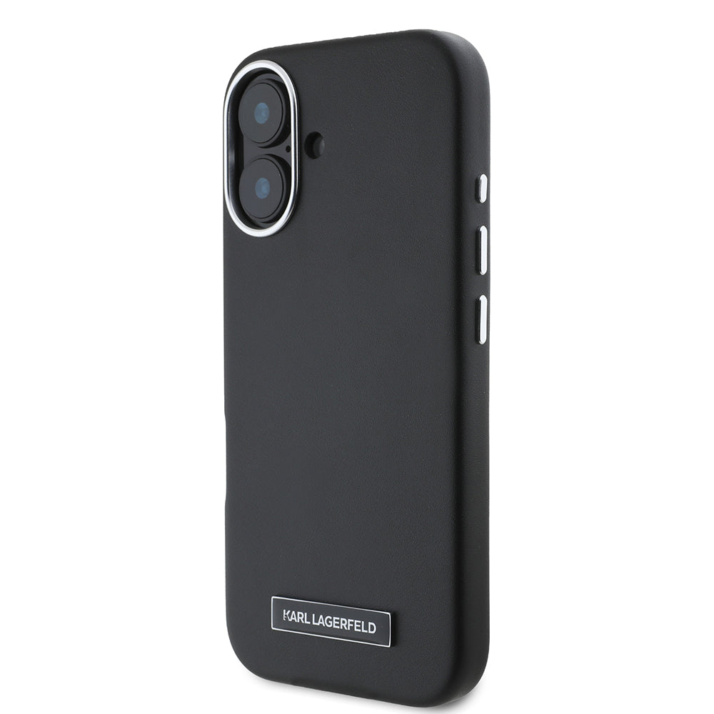 MagSafe tok Apple iPhone 16-hoz, Karl Lagerfeld, FW Metal Plate, Fekete