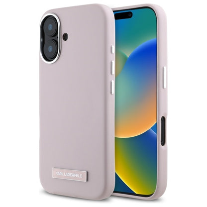 MagSafe tok Apple iPhone 16-hoz, Karl Lagerfeld, FW Metal Plate, Rózsaszín