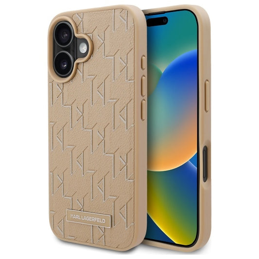 MagSafe tok Apple iPhone 16-hoz, Karl Lagerfeld, Hot Stamp, Bézs