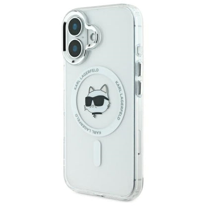 MagSafe tok Apple iPhone 16-hoz, Karl Lagerfeld, IML Metal Choupette's Head, Fehér