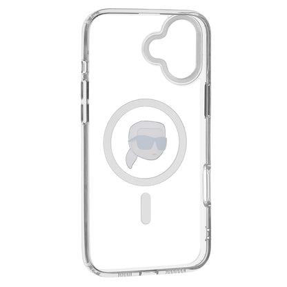 MagSafe tok Apple iPhone 16-hoz, Karl Lagerfeld, IML Metal Karl's Head, Fehér