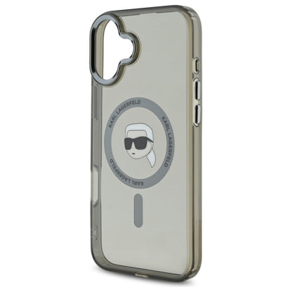 MagSafe tok Apple iPhone 16-hoz, Karl Lagerfeld, IML Metal Karl's Head, Fekete