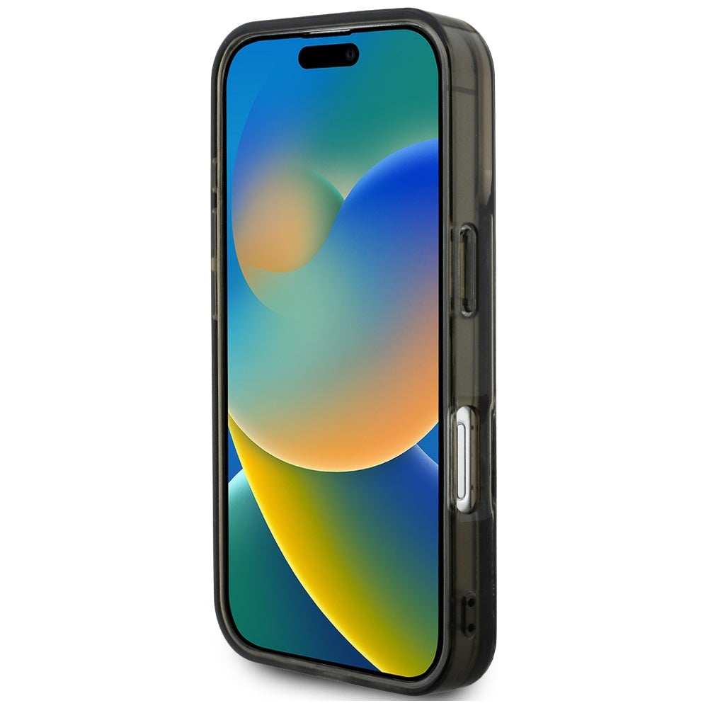 MagSafe tok Apple iPhone 16-hoz, Karl Lagerfeld, Liquid Glitter Choupette Logo, Fekete